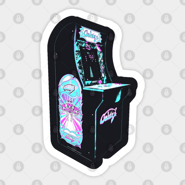 Galaga Retro Arcade Game Sticker by C3D3sign